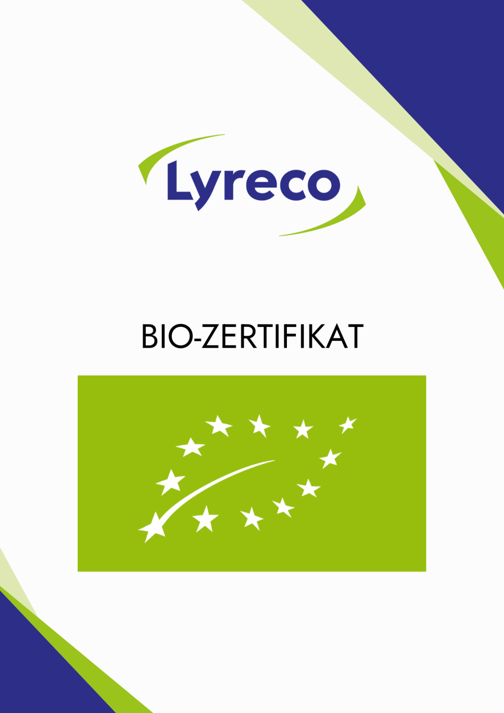 Cover des Lyreco Bio-Zertifikates.