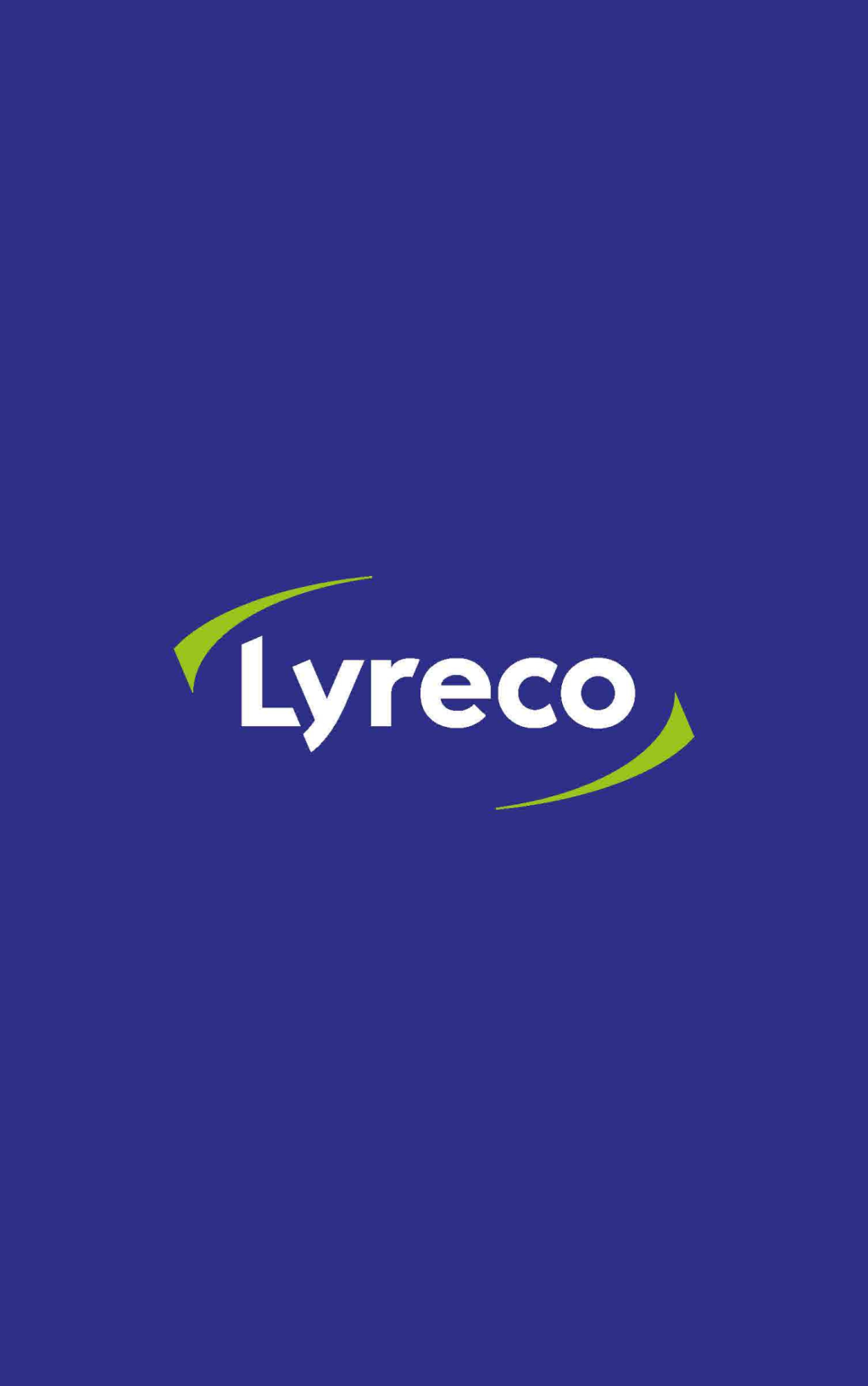 Blauer Hintergrund mit dem weiß grünen Lyreco-Logo ist das Cover der Unternehmensbroschüre von Lyreco Deutschland.